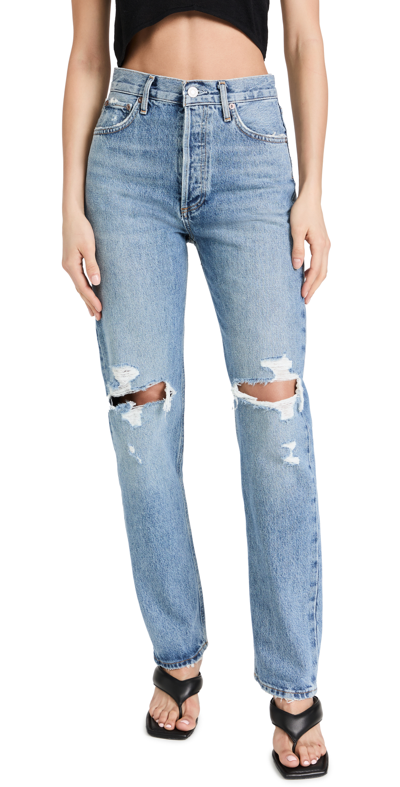 Agolde Mia Mid Rise Straight Jeans In Rule