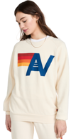Aviator Nation Logo Crew Sweatshirt In White