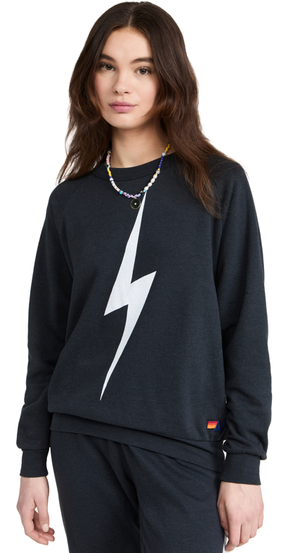 Aviator Nation Bolt Graphic Sweatshirt In Charcoal