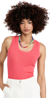 Free People U Neck Tank In Rebel Red