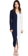Staud Shoko Colorblock Body-con Sweaterdress In Navy/white