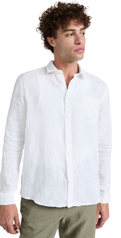 Vilebrequin Caroubis Linen Shirt In Blanc