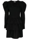 Ulla Johnson Amiri Puff-sleeve Cotton Minidress In Black