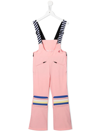 PERFECT MOMENT RAINBOW STRIPE-DETAIL DUNGAREES