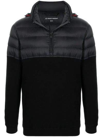 Perfect Moment Half-zip Quilted Jacket In Black
