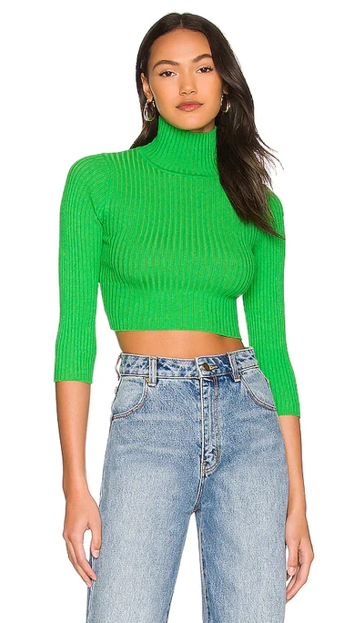 Superdown Milenka Crop Sweater In Green