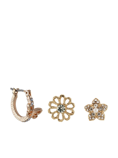 Marchesa Notte Rhodium Floral Stud Earrings In Gold