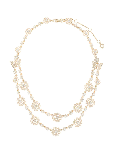 Marchesa Notte Floral-chain Layered Necklace In Gold