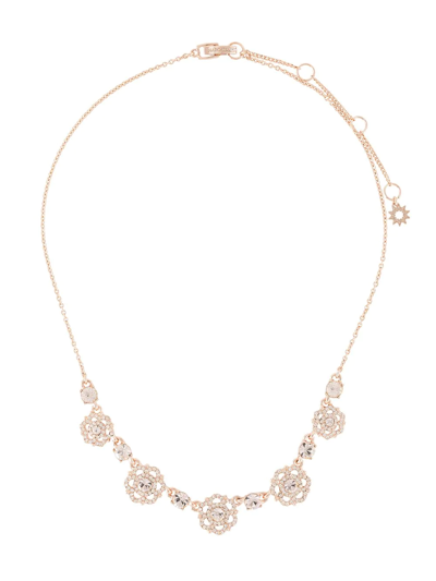 Marchesa Notte Filigree Detail Crystal Necklace In Pink
