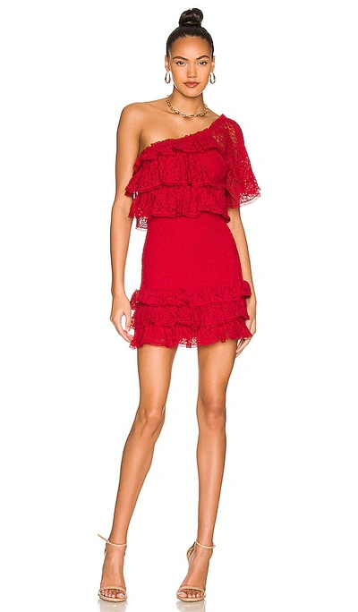 Tularosa Ashley Lace Mini Dress In Red