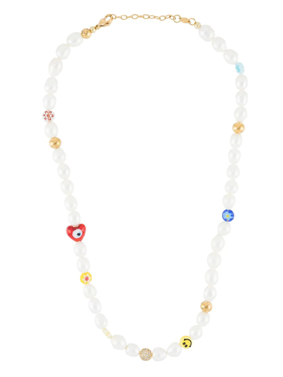 Nialaya Jewelry Beaded Pearl Necklace In White