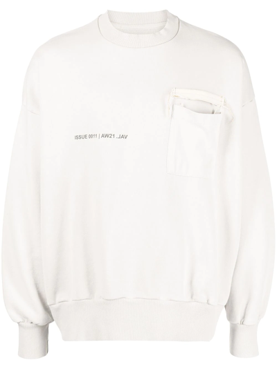 Val Kristopher Raw Badge Logo-print Sweatshirt In White