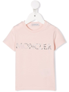 Moncler Logo-print Short-sleeved T-shirt In Pink