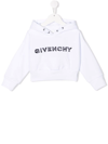 GIVENCHY EMBROIDERED-LOGO HOODIE