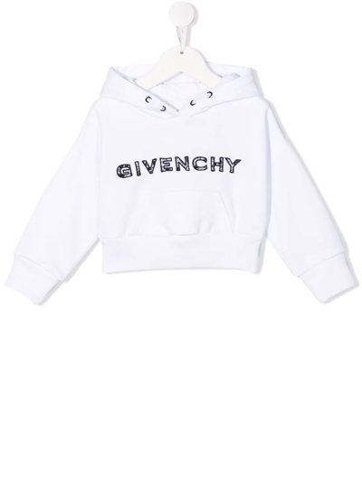 Givenchy Kids Logo Cropped Hoodie (4-14 Years) In White