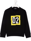 Dsquared2 Teen Logo-print Crew Neck Sweatshirt In Black