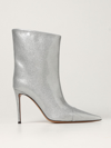 Alexandre Vauthier Ankle Boots With Python Print In Silver