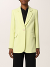 Pinko Single-breasted Blazer With Back Slit In Yellow