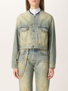 Maison Margiela Blue Cropped Denim Jacket In Denim