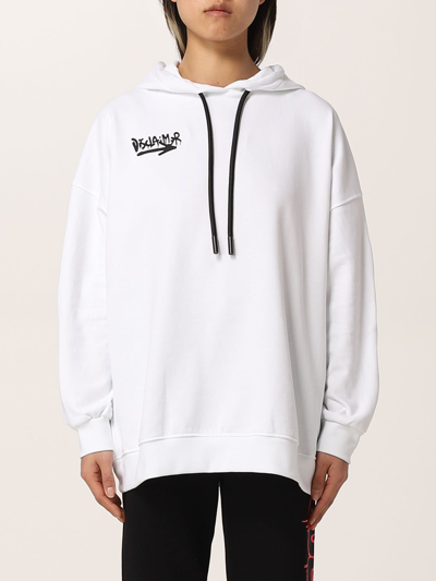 Disclaimer Cotton Jumper With Logo In White
