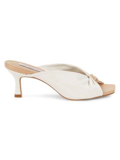 Saks Fifth Avenue Women's Twisted Leather Heeled Sandals In Tan