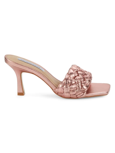Saks Fifth Avenue Women's Braided Leather Heel Sandals In Pink