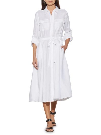 Equipment Women's Jacquot Linen Dress In White