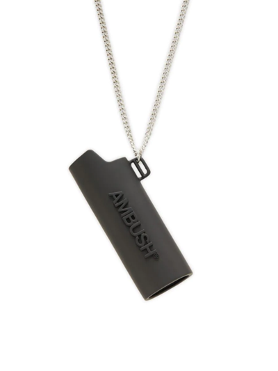 Ambush Black Lighter Case Necklace In Brass