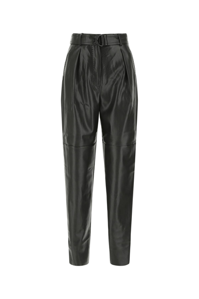 Max Mara Lindsey Leather Effect Trousers In Black