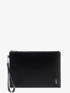 Saint Laurent Cassandra Leather Pouch In Black