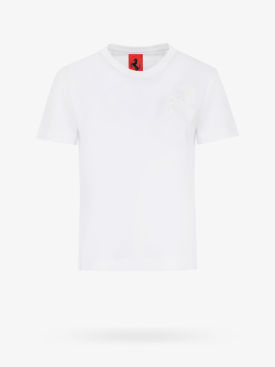 Ferrari Prancing Horse Cotton T-shirt In White