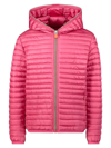 Save The Duck Teen Padded Hooded Jacket In Fuchsia