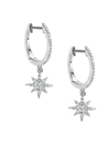 MEIRA T WOMEN'S 14K WHITE GOLD & DIAMOND CELESTIAL HOOP EARRINGS