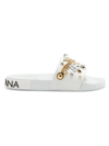 DOLCE & GABBANA MEN'S EMBELLISHED LOGO SLIDES