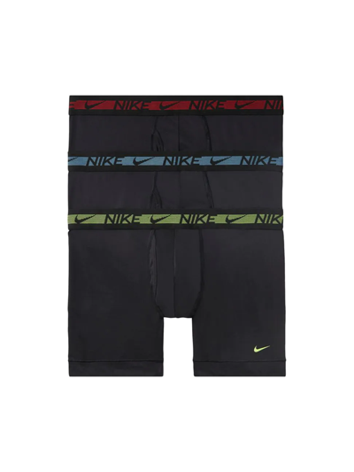 Nike Dri-fit 3-piece Boxer Brief Set In Black Blue Red