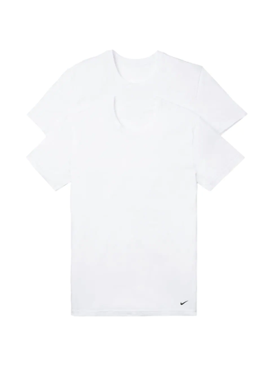 Nike Men's 2-pk. Dri-fit Essential Cotton Stretch Undershirts In White/white