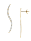 Natori Shangri-la Brushstroke 14k Gold And Diamond Medium Stud Earrings In 14k Yellow Gold