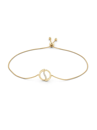 Natori Women's Shangri-la 14k Yellow Gold & Diamond Yin-yang Charm Bracelet