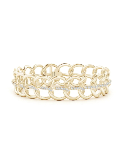 Natori Yin-yang Diamond Shangri-la Curb Chain Bracelet | Diamonds/yellow Gold In 14k Yellow Gold