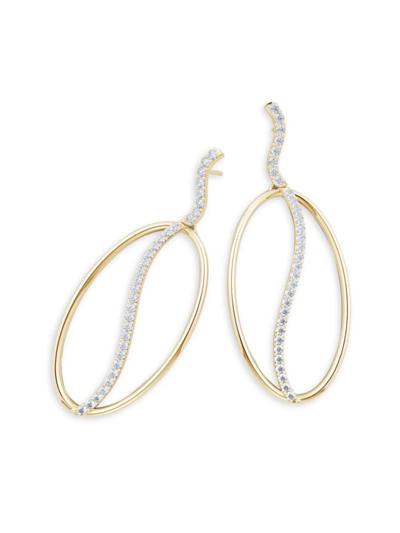 Natori Women's Shangri-la 14k Yellow Gold & Diamond Oval Yin-yang Drop Earrings