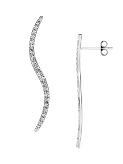 Natori Women's Shangri-la 14k White Gold & Diamond Medium Bruskstroke Drop Earrings