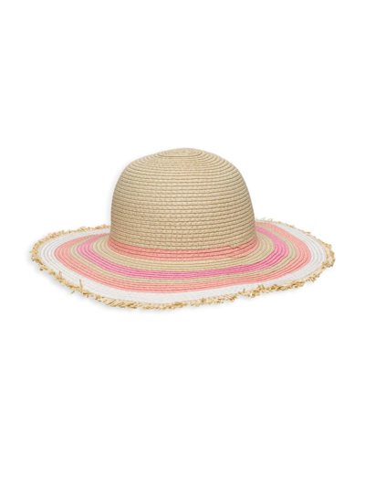 Snapper Rock Peachy Striped Sunhat In Pink