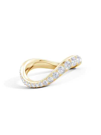 Natori Shangri-la Brushstroke 14k Gold And Diamond Full Eternity Stacking Ring Top In 14k Yellow Gold