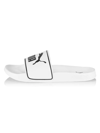 Puma Leadcat 2.0 Faux Leather Slides In White