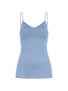 Hanro Cotton Seamless Cotton Seamless Spaghetti Cami Padded In Blue Moon