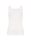 Hanro Sleep And Lounge Ribbed Cotton Tank Top In White