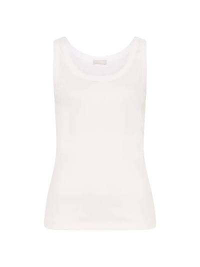 Hanro Sleep And Lounge Ribbed Cotton Tank Top In White