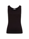Hanro Sleep And Lounge Ribbed Cotton Tank Top In Black