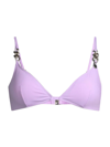 Stella Mccartney Chain Link Triangle Bikini Top In Orchid
