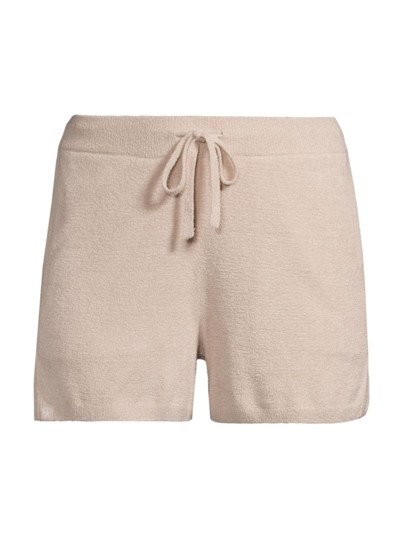Barefoot Dreams Cozychic Ultra Lite Rib-knit Lounge Shorts In Stone